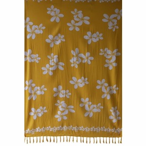  pareo multi fabric plumeria salon yellow white [ mail service OK][ Hawaiian Asian Bali resort ]YSA-190108