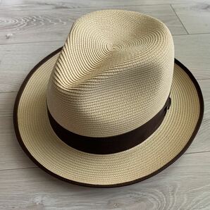 美品 Stetson ステットソン 麦わら帽子 ストローハット 60 7 1/2