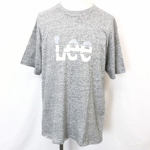 Lee リー L メンズ 男性 Tシャツ カットソー ロゴプリント 丸首 クルーネック 半袖 ショートスリーブ 綿100% ヘザーグレー 杢灰色
