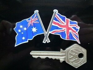 ◆送料無料◆ 海外 国旗 Australian & Union Jack Flag オーストラリア ユニオンジャック 75mm ステッカー