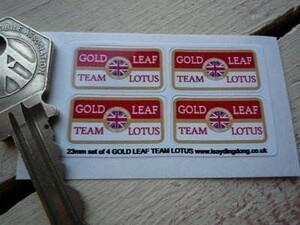 ◆送料無料◆ 海外 ロータス チーム Gold LOTUS Leaf 25mm 4枚セット ステッカー