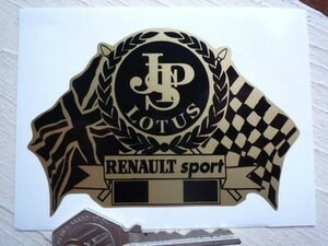 ◆送料無料◆ 海外 ロータス JPS ルノー チェッカー renault gold 95mm ステッカー