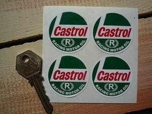 ◆送料無料◆ 海外 カストロール レーシング Castrol Racing Motor 40mm 4枚セット ステッカー