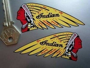 ◆送料無料◆ 海外 インディアン Indian Chief 100mm 2枚セット ステッカー