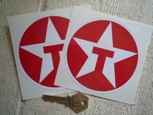 ◆送料無料◆ 海外 Texaco Star Logo ロゴ テキサコ 75mm 2枚セット ステッカー