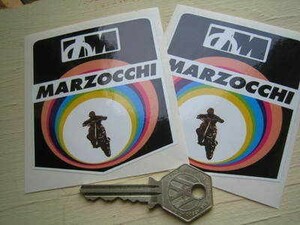 ◆送料無料◆ 海外 Marzocchi Rainbow Tube Motorcross マルゾッキ 75mm 2枚セット ステッカー