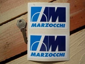 ◆送料無料◆ 海外 Marzocchi Motorcycle Blue マルゾッキ 100mm 2枚セット ステッカー