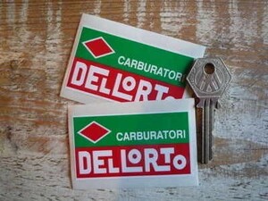 ◆送料無料◆ 海外 Dellorto Carburatori デロルト Red & Green 70mm 2枚セット ステッカー