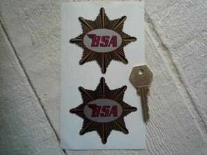 ◆送料無料◆ 海外 BSA Gold Star Shaped 75mm 2枚セット ステッカー