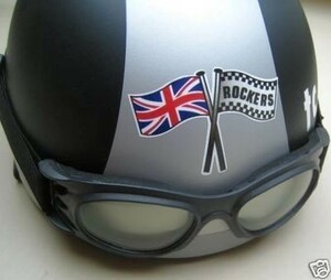 ◆送料無料◆ 海外 国旗 Union Jack & Rockers Flag ユニオンジャック ヘルメット 75mm ステッカー