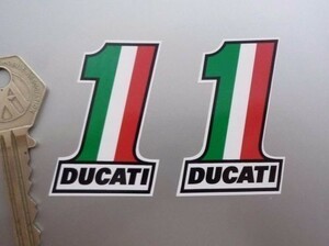 ◆送料無料◆ 海外 ドゥカティ Ducati No.1 カット 30mm 2枚セット ステッカー