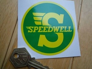 ◆送料無料◆ 海外 Speedwell Yellow & Green スピードウェル 80mm ステッカー