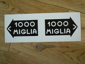 ◆送料無料◆ 海外 Mille Miglia Black Directional ミッレミリア 40mm 2枚セット ステッカー
