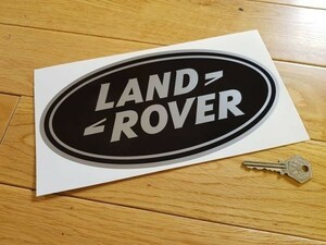 ◆送料無料◆ 海外 Land Rover Old Oval Black & Silver 250mm ステッカー