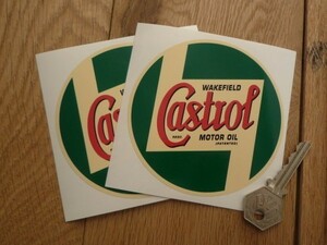 ◆送料無料◆ 海外 Castrol Wakefield on Cream カストロール 100mm 2枚セット ステッカー