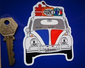 ◆送料無料◆ 海外 国旗 車 France Volkswagen フォルクスワーゲン フランス 75mm ステッカー
