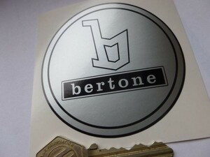 ◆送料無料◆ 海外 ベルトーネ Bertone Black & Silver 80mm ステッカー