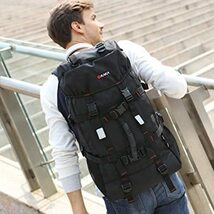 ブラック L [FANDARE] 55L バックパック 多機能 リュックサック 登山 アウトドア 旅行 ハイキング 大容量収納_画像2