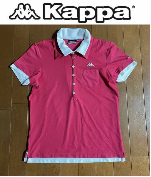 ★Kappa Golf カッパゴルフ★さらっと着心地！ピンクカラー重ね着風レディースストレッチ半袖シャツ/Ｍ