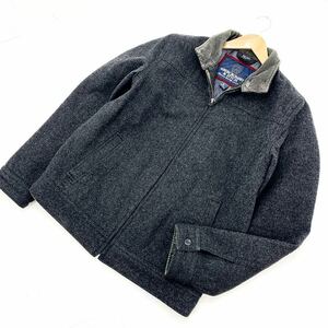 Abercrombie&Fitch ☆ 襟コーデュロイ◎ ウール 中綿 ジャケット 裏キルティング ダークグレー L アメカジ アバクロンビー&フィッチ■FE66