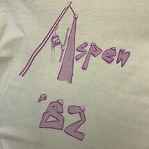 ヘインズ HANES 82年 ビンテージ 80s エイティーズ ASPEN 半袖Tシャツ Mサイズ ライトイエロー アメカジにぴったり♪■FC32_画像4