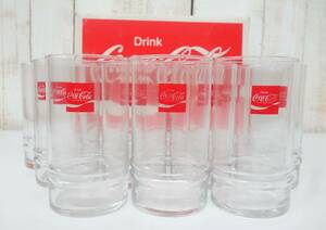 レトロコレクション　当時物 ＊Coca-Cola　コカコーラ ＊ワンポイントグラス＊1DOS 12個セット 箱付 ＊TOYO GLASS CO.LTD 東洋ガラス製