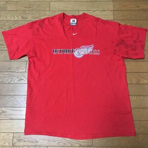 NHL DETROIT REDWINGS MEN’S SHORT SLEEVE T-SHIRTS (NIKE) size-XXL 中古 送料無料 NCNR