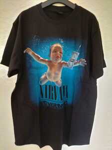 【新品】NIRVANA●NEVER MIND黒TシャツＬサイズ90sバンドブーム