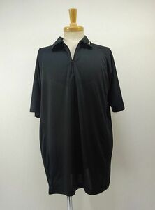 NIKE GOLF ナイキ ゴルフ FIT DRY 半袖 ジップ ポロシャツ スキッパー メッシュ ラグラン (XL) 黒 ●E-090