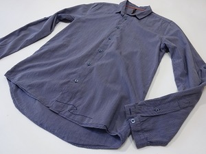 Nudie Jeans ヌーディージーンズ 長袖シャツ コットン ポルトガル製 (S) ストライプ ●E-089