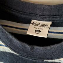 90s 2000s Columbia コロンビア 鹿の子 半袖 ボーダー Tシャツ ネイビー ポケT XL ヴィンテージ OLD_画像3