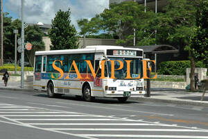 D【バス写真】Ｌ版５枚　那覇バス　いすゞキュービックバス　沖縄　　（７）