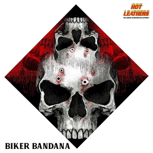 Hot Leathers バンダナ ジャンボスカル ドクロ 赤黒 Jumbo Skull ヘッドラップ スカーフ ヘルメットインナー ハンカチ バイク ホットレザー