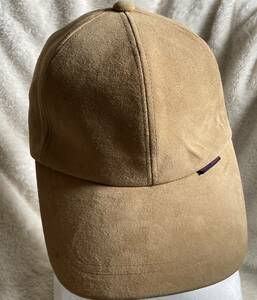  super high class cap departure .![GEORGES VALENTINO Valentino ] sheepskin 100%. Camel color CAP hat | size 56-59cm| snap back therefore man woman OK!