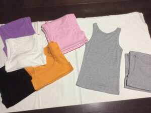 USA direct import pretty tank top no sleeve 3 pieces set kind color. combination free / remake piling put on less seal Uniqlo select 