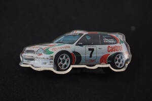 〇 TOYOTA ピンバッジ WRCカローラ W34mm rcitys トヨタ カローラⅡCOLLOLA WRC 1997 フィンランドラリー No.7 Motor Sport