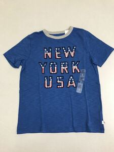 ■ＧＡＰ■新品■140■ギャップ■星条旗■ブルー■Ｔシャツ■USAロゴ■ＮＥＷＹＯＲＫ■21■2-1