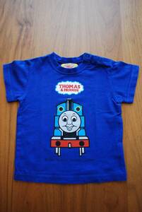 ◆機関車トーマス◆半袖Ｔシャツ　サイズ80　バックプリントあり　THOMAS & FRIENDS　青色　ブルー　送料全国一律140円（定形外）