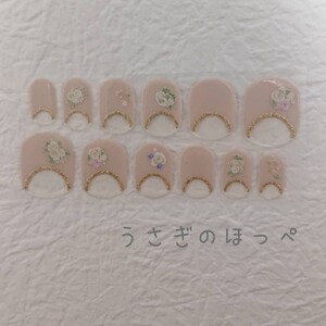 ローズフレンチ*ホワイト*ジェルネイルシール*うさぎのほっぺ