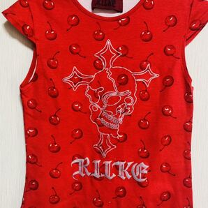 スカル&チェリーミスマッチTシャツ♪~120~