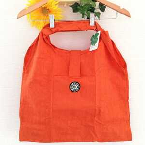 エコバック（男女兼用）　メリーメントMERRIMENT　　色：オレンジ　　　　　　　買い物バック マイバッグ 撥水加工 