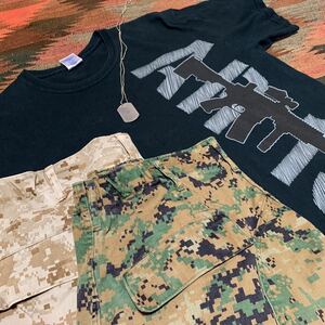 米軍 海兵隊 放出品 AR-15 M16 プリント 半袖 Tシャツ サイズ Large サバゲー トレーニング ミリタリー