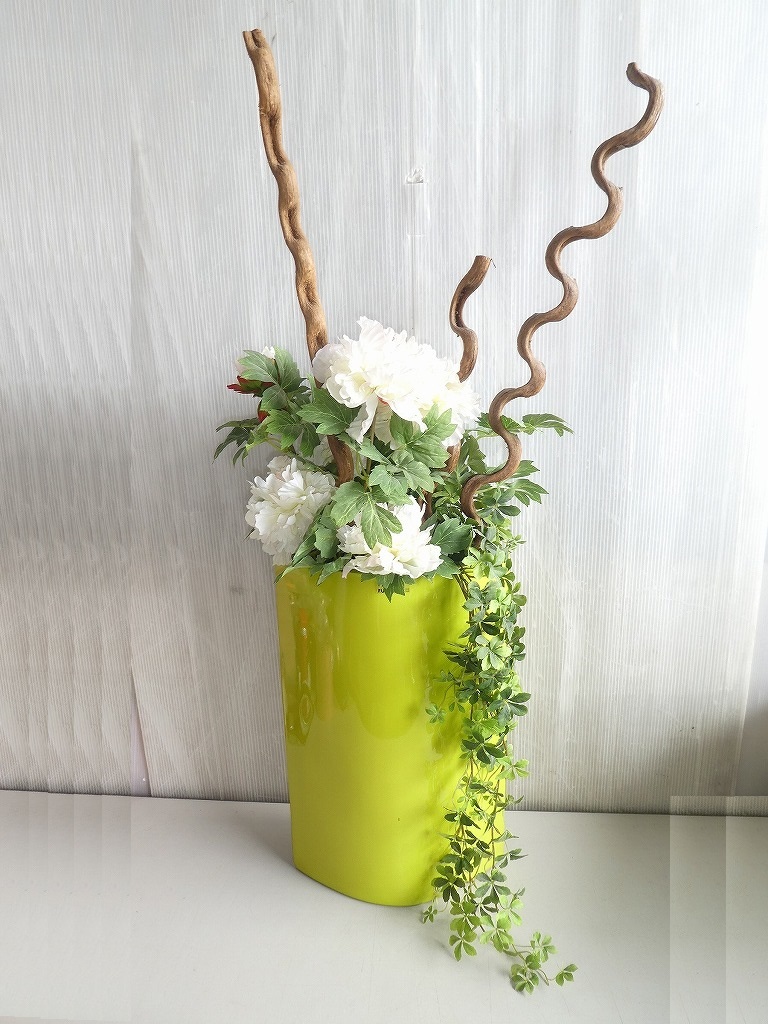 ★Искусственные цветы FUTUR Роскошные цветы в композиции с высотой вазы около 102, 5 см. Великолепная поддельная зеленая статуэтка в интерьере★, ручное ремесло, ремесло, арт цветок, прессованные цветы, договоренность