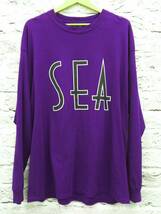 WIND AND SEA ウィンダンシー SEA wavy L/S T‐Shirt 20AW ロングスリーブ Tシャツ ロンT コットン100% サイズ XL パープル 店舗受取可_画像1