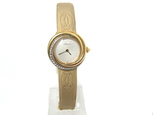  Cartier tolinitiWG200151 YG/PG/WG 750 18Ks Lee color Gold diamond lady's wristwatch [ used ][ degree B]