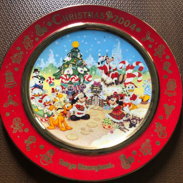 ディズニーランド クリスマス絵皿 2004年度版