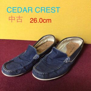 【売り切り!送料無料!】A-114 CEDAR CREST!26.0cm!デニム!スリッポン!ローファー !カジュアル!中古!