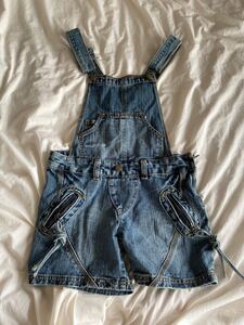 デニムオーバーオール オーバーオール ツナギ サロペット ショートパンツ デニム ジーンズ