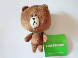 ブラウン LINE FRIENDS Play デフォルメ マスコット ／ ぬいぐるみ ストラップ アミューズメント専用景品 非売品 ライン フレンズ タグ付き