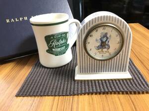 [ super * rare ] atmosphere eminent *RALPH LAURENxWEDGWOODxSTEIFFxHECHINGER England made bo-n tea ina Germany made quartz & Polo Bear top class bracket clock RRL